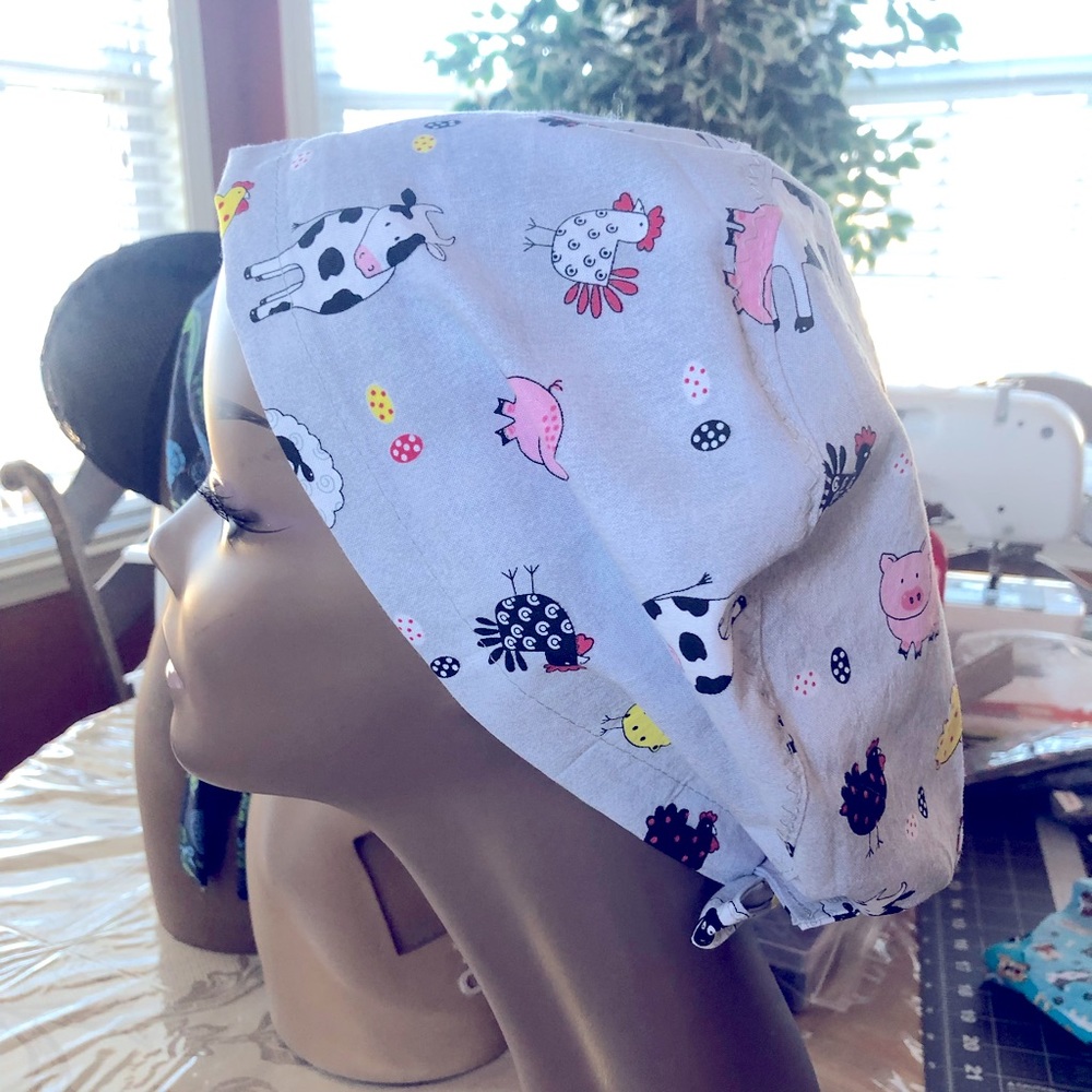 Large animal themed scrub cap